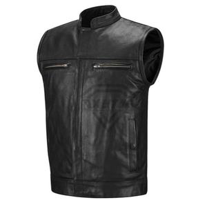 Chaleco de Motociclista de Cuero Auténtico Ligero de Alta Calidad para Hombre, Logotipo Personalizado, Chaleco de Invierno Genuino, Precio Bajo, Transpirable - Product Image 1