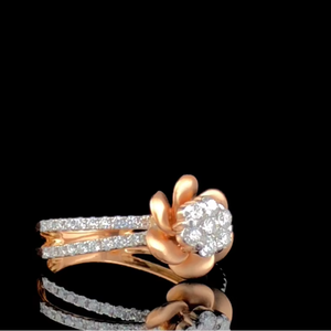 Bague de fiançailles en diamant de laboratoire taille ronde 0,35 ct, or massif 14 carats, certifiée SGL - Product Image 1