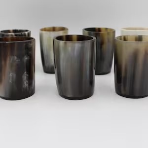 Fait à la main élégant soirée Champagne verre à vin corne de buffle et couleur naturelle agate martelé articles de fête - Product Image 3