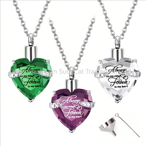Pendentif urne funéraire triangulaire <span class=keywords><strong>de</strong></span> luxe moderne en acier inoxydable et verre, étanche et écologique, pour cendres d'animaux <span class=keywords><strong>de</strong></span> compagnie, avec fonction parfum - Product Image 4