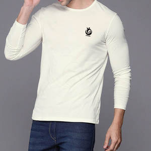 Chemises à manches longues de haute qualité pour hommes, chemises à manches longues de couleur unie avec impression de logo personnalisé et motif solide - Product Image 2