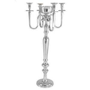 Candelabro Premium de 5 Brazos de Aluminio Plateado, Portavelas Cónicos, Estilo Europeo, Hecho a Mano, Decoración para el Hogar, Muestra Navideña - Product Image 2