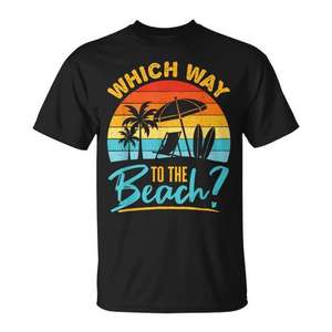 T-shirt graphique unisexe à col rond et manches courtes pour adulte, motif palmiers d'été, promotionnel - Product Image 1