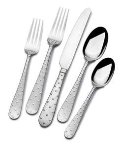 Juego de Cubiertos de Acero Inoxidable Forjado a Mano con Diseño Espiral, Juego de 5 Piezas, Juego de Cubiertos para Bodas - Product Image 4