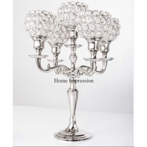 Candelabro de 3 brazos con diseño de flor de Rosa fundida de aluminio, candelabro de centro de mesa de boda de arte creativo moderno de alta calidad - Product Image 5