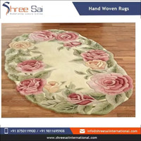 Tapis moderne abstrait à motif de roses brodé en coton 100% économique et très épais pour salon, disponible en plusieurs couleurs