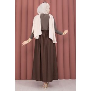 Vestido de punto para mujer Sandy Body, color marrón claro, drapeado - Product Image 6