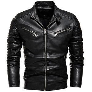 Nouvelle veste en cuir grande taille respirante nouveau style de mode en veste en cuir pour hommes vestes en cuir à fermeture éclair latérale hommes - Product Image 6
