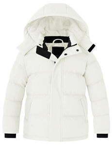 เสื้อโค้ทกันลมให้ความอบอุ่นสำหรับเด็กผู้หญิงเสื้อแจ็คเก็ตมีฮู้ดมีซิปเสื้อขนเป็ดออกแบบโลโก้ได้ตามต้องการ - Product Image 4