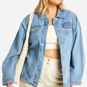 แจ็คเก็ตยีนส์ผู้หญิงลายโลโก้แบบกำหนดเอง ทันสมัย สวมใส่สบาย ผ้าเนื้อนุ่ม น้ำหนักเบา เหมาะสำหรับใส่ในชีวิตประจำวัน - Product Image 3