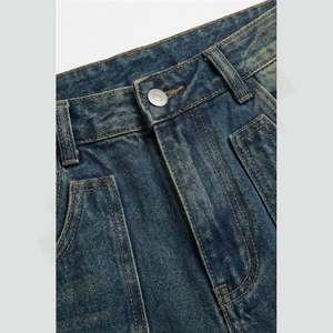 Pantalones Vaqueros Cargo de Mezclilla para Hombre, Estilo Urbano, 6 Bolsillos, Tallas Grandes, Lavados, Logotipos Personalizados, Servicio OEM, Proveedor Mayorista - Product Image 4