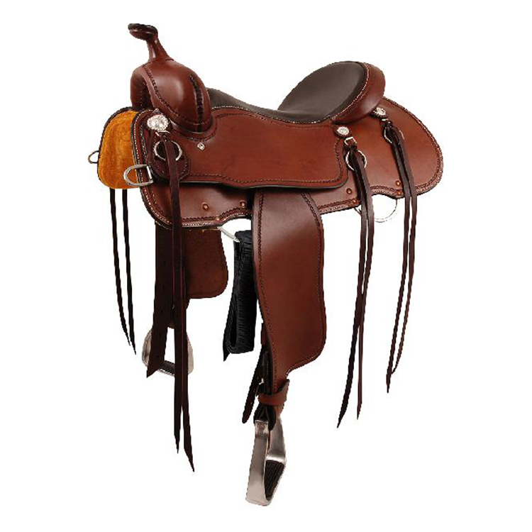 Selle Anglaise En Cuir Marron - Taille 52, équitation, Dressage (occasion Bon état)