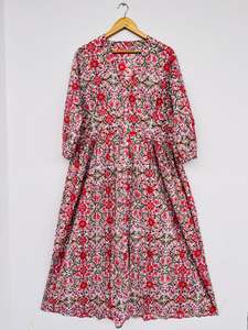 Unique Stylish Designer Looking Cotton Fabric Comfortable Printed Casual Women Ladies <b>Maxi</b> <b>Dresses</b> for Wearing in Beach Parties - Product Image 6