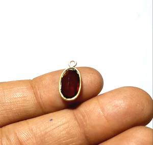 Nueva llegada granate 8x12mm forma ovalada conjunto de bisel de piedras preciosas lisas 925 colgante de plata esterlina sola fianza joyería hecha a mano para ella - Product Image 2