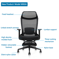 Chaise de bureau ergonomique de direction entièrement en maille, inclinable, avec appui-tête réglable et fonction pivotante, en plastique et maille, à prix abordable