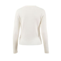 Pull en maille chenille brodé grec de qualité supérieure, automne, uni, décontracté, boutonné, manches longues, anti-plis, col en V, coupe courte, 2026