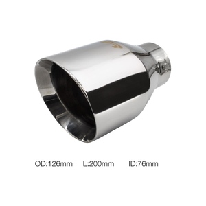 Terminale rotondo da 76 mm inclinato in acciaio inossidabile - Product Image 1
