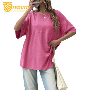 Camiseta básica de gran tamaño con logotipo de impresión personalizado de peso pesado Camiseta de algodón 100% de moda de talla grande de alta calidad para mujer - Product Image 6