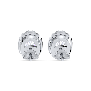 Pendientes de Diamante Ovalado de 1.25CT con Halo en Plata de Ley 925, Doble Halo, Chapado en Rodio de Lujo, Certificado IGI - Product Image 2