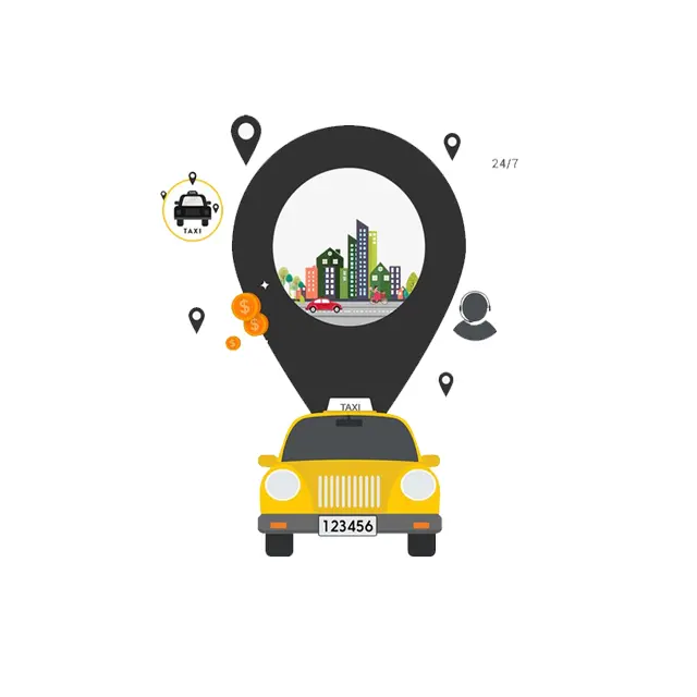 Taksi kolam akan bekerja dengan menyediakan opsi kolam taksi dan pemesanan berbagai varian taksi aplikasi seluler aplikasi logo khusus