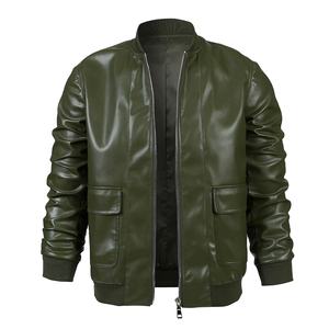 Chaqueta motorista de cuero para hombre superventas estilo callejero con logotipo frontal para motociclistas chaqueta para hombre - Product Image 1