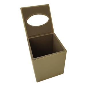Boîte à mouchoirs en cuir carré en cuir véritable porte-boîte à mouchoirs pour commode décor de salle de bain - Product Image 2
