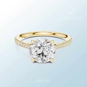 แหวนเพชรทรงกลมแบบคลัสเตอร์ ดีไซน์ทันสมัย ตัวเรือนทองคำขาว เหมาะสำหรับงานหมั้น งานแต่งงาน หรือโอกาสพิเศษ - Product Image 1