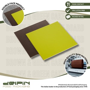 <b>Disposable</b> Square Cake Boards Brown Green Paperboard Solid Color Commercial Food Grade - Product Image 3