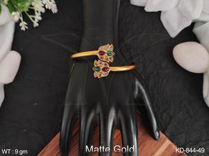 Kemp เครื่องประดับอัญมณีสีทองขัดเงาดอกบัวดีไซน์สวยหินรูปวงรีสวยงามอุปกรณ์เสริมสำหรับงานปาร์ตี้ kemp Kada - Product Image 2