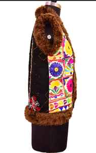 Banjara-Chaqueta corta Bohemia para fiesta, chaqueta con piel sintética - Product Image 2