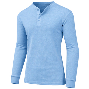 <b>Men's</b> <b>Thermal</b> <b>Shirts</b>-Woven Breathable Pullover Style Long Sleeve Soft Warm Layers Polyester/Cotton Solid for Autumn - Product Image 4