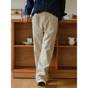 Vaqueros de mezclilla modernos y de moda para hombre, de corte recto, holgados, de pierna ancha, estilo urbano, ecológicos y transpirables, en color beige funky. - Product Image 5