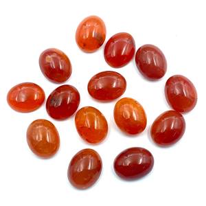 Natural Carnelian Oval Shape <b>Loose</b> <b>Gemstone</b> Lot One Side Flat Cabochon Orange for Making Jewelry - Product Image 5