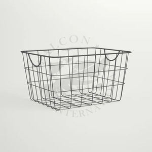 Cesta de almacenamiento decorativa de dos asas de calidad duradera multifunción ecológica de hierro negro de diseño más novedoso para el hogar y la cocina - Product Image 2