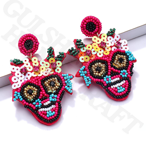 Pendientes Bordados Hechos a Mano con Formas Únicas Multicolores - Joyería de Temática Náutica con Tela de Algodón, Tamaño Personalizable - Product Image 1