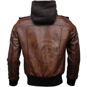 Veste en cuir à capuche coupe-vent pour homme Veste en cuir à capuche légère de qualité supérieure pour homme - Product Image 3