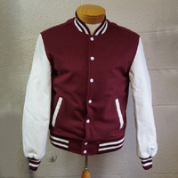 Veste de baseball varsity en polyester/coton avec broderie chenille, logo personnalisé OEM, manches en cuir et laine vintage pour homme