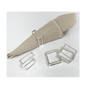 Porte-serviette de luxe plaqué argent écologique, forme carrée, anneau de serviette en métal brillant pour la maison et l'hôtel, offre spéciale - Product Image 1