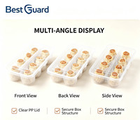 Barquette en plastique transparente de qualité alimentaire PP sur mesure pour la vente en gros, idéale pour l'emballage de shaomai, dim sum, pâtisseries surgelées et autres aliments.