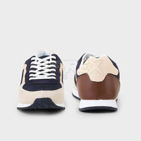 Baskets décontractées pour hommes à lacets, unies, tendance, légères, respirantes, confortables pour la marche, la course, l'extérieur et la salle de sport, en cuir véritable