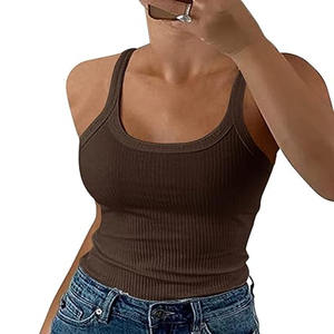 Mode estivale Femmes Sexy Slim Top O-neck Sleeveless Double Nylon Ladies Tank Tops Shirts Loose Fit Basic MS-TT-013 - Product Image 1