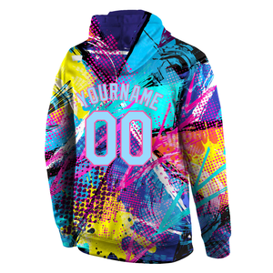 Pull-over à capuche en coton mélangé, brodé sur mesure, avec motif d'hiver, teint dans la nature à des prix abordables, vente en gros - Product Image 3