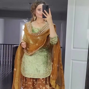 Cửa Hàng Thời Trang Trang Phục Phong Cách Khâu Thiết Kế May Mặc Hiện Đại Của Phụ Nữ Punjabi Dhoti Salwar khiêm tốn Bollywood Phong Cách Cho Các Bên - Product Image 1