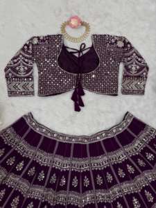 ชุดงานแต่งงานออกแบบสวม lehenga choli กับด้ายและลำดับการทำงาน - Product Image 2