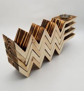 Plateau porte-taco en bois design en zigzag pour cuisine maison hôtel restaurant plateau à taco en bois au prix le plus bas - Product Image 2