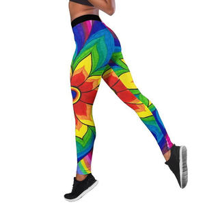 Logotipo personalizado Impresión digital Cintura elástica Leggings Deportes al aire libre Sublimación Yoga Leggings Pantalones para mujeres - Product Image 6