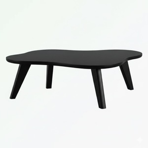 Table basse en bois massif de forme irrégulière classique avec base en piédestal robuste, finition en noyer foncé artisanale unique dans le salon - Product Image 4