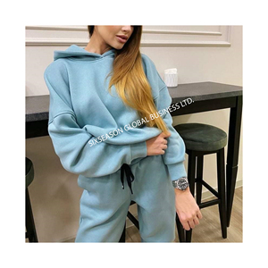 Sudaderas con capucha de alta calidad para mujer, conjunto de joggers orientado a la exportación, chándal de talla grande a la moda, ropa de invierno frontal de punto de manga larga - Product Image 5