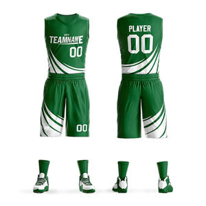 Camiseta de baloncesto verde de alta calidad personalizada, el mejor diseño con sublimación, transpirable y de talla grande, logotipo y diseño personalizados - Product Image 2