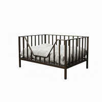 Lit pour animaux de compagnie écologique à cadre en métal en bois massif avec revêtement en poudre Design moderne classique 24x24x11 pouces